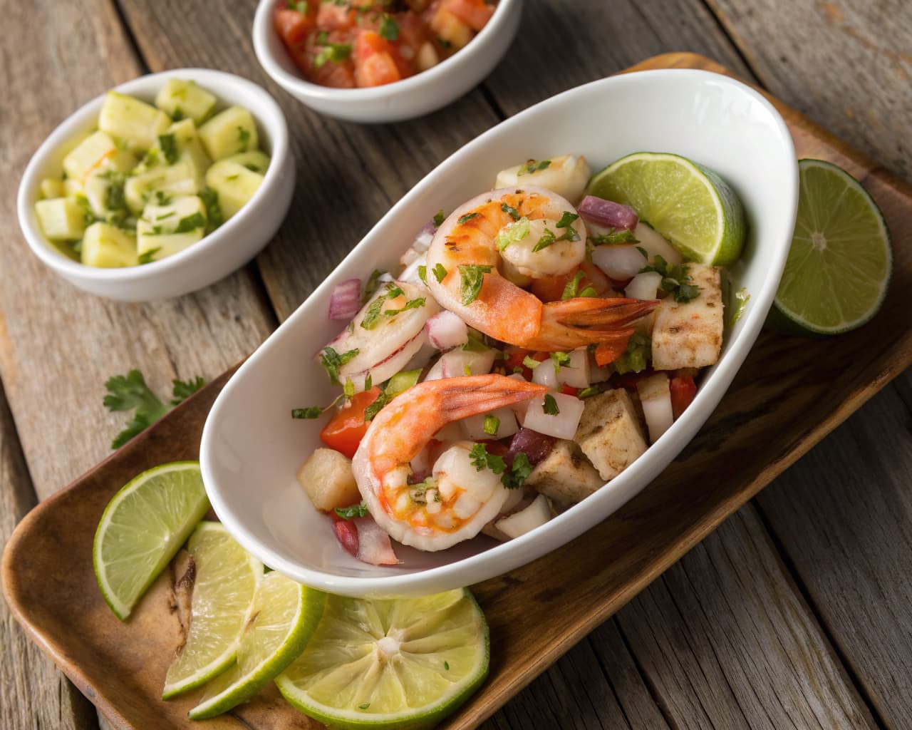 Fresh Costa Rican ceviche and seafood prepared by private chef in Jaco